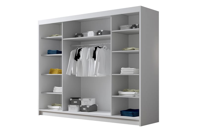 Cinerea Garderobe 250x215 cm - Hvit/Svart - Oppbevaring - Klesoppbevaring - Garderober & garderobesystem