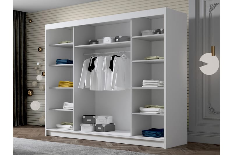 Cinerea Garderobe 250x215 cm - Hvit/Svart - Oppbevaring - Klesoppbevaring - Garderober & garderobesystem