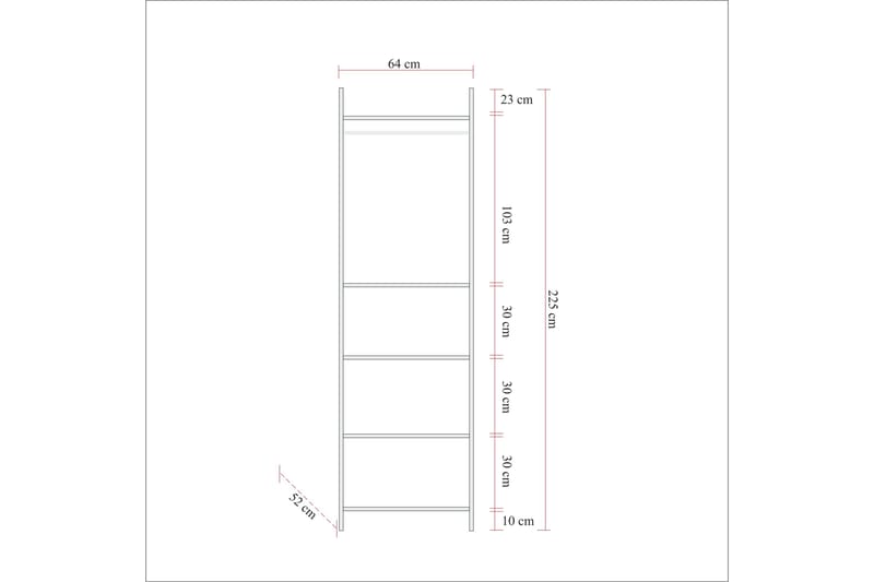 Collinner garderobeskap 52x64 med speil 4 skap - Natur - Oppbevaring - Klesoppbevaring - Garderober & garderobesystem