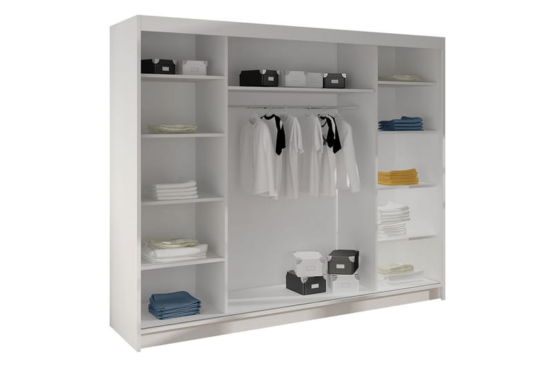 Cyria Garderobe 200x215 cm - Brun/Hvit - Oppbevaring - Klesoppbevaring - Garderober & garderobesystem