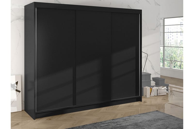 Cyria Garderobe 200x215 cm - Svart - Oppbevaring - Klesoppbevaring - Garderober & garderobesystem