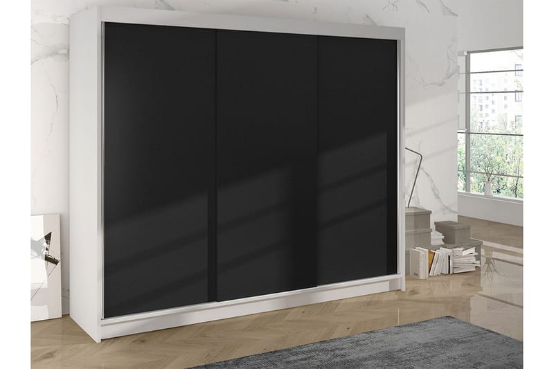 Cyria Garderobe 200x215 cm - Svart/Hvit - Oppbevaring - Klesoppbevaring - Garderober & garderobesystem