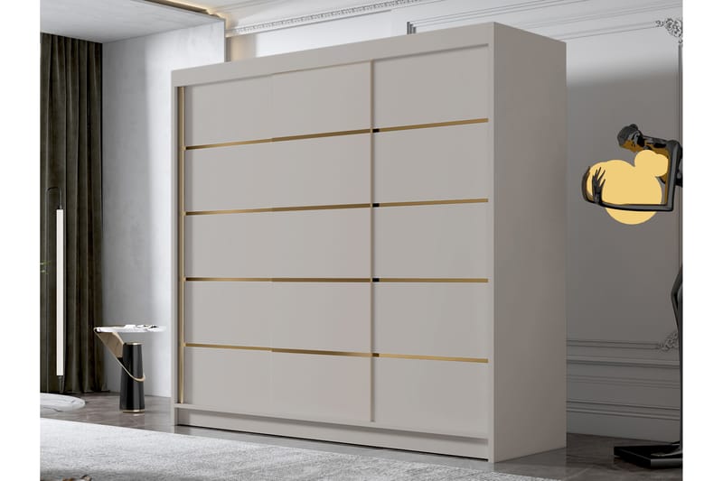 Dianna Garderobe 200x215 cm - Beige - Oppbevaring - Klesoppbevaring - Garderober & garderobesystem