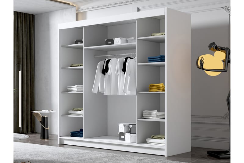 Dianna Garderobe 200x215 cm - Hvit - Oppbevaring - Klesoppbevaring - Garderober & garderobesystem