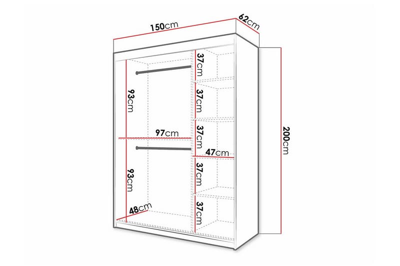 Dunvegan Garderobe - Svart - Oppbevaring - Klesoppbevaring - Garderober & garderobesystem