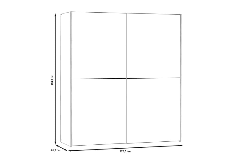 Edessa Garderobe 62x171 cm - Hvit - Oppbevaring - Klesoppbevaring - Garderober & garderobesystem