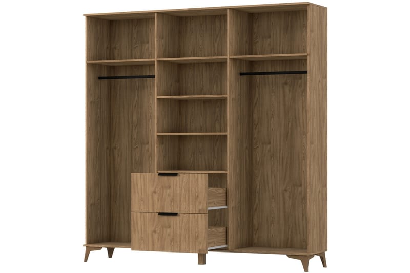 Entsian Garderobe 185x192 cm - Brun - Oppbevaring - Klesoppbevaring - Garderober & garderobesystem