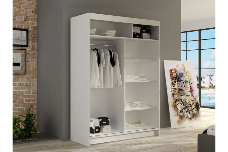 Estella Garderobe 120x200 cm - Beige - Oppbevaring - Klesoppbevaring - Garderober & garderobesystem