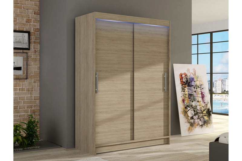 Estella Garderobe 120x200 cm - Beige - Oppbevaring - Klesoppbevaring - Garderober & garderobesystem