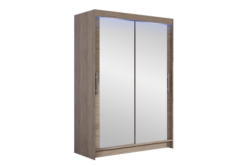 Estella Garderobe med Speil 120x200 cm - Beige - Oppbevaring - Klesoppbevaring - Garderober & garderobesystem