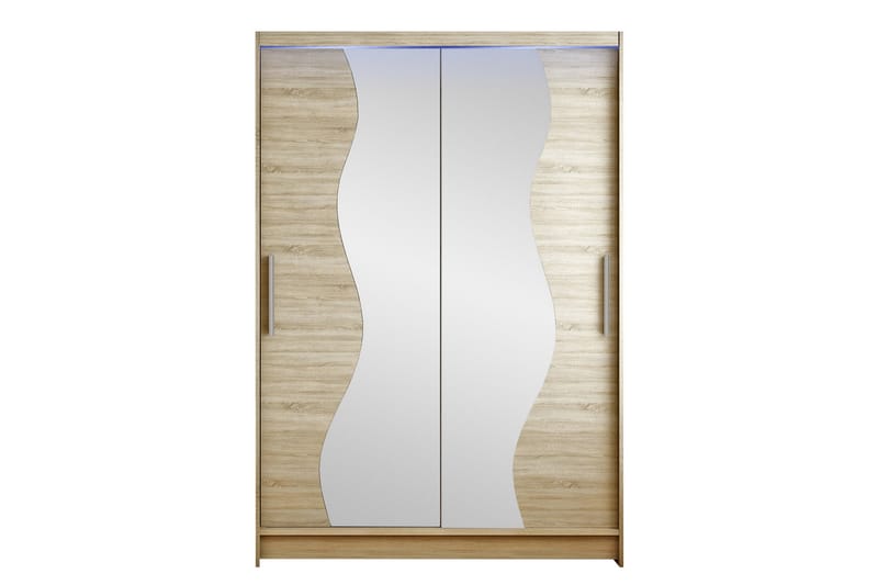 Estella Garderobe med Speil 120x200 cm - Beige - Oppbevaring - Klesoppbevaring - Garderober & garderobesystem