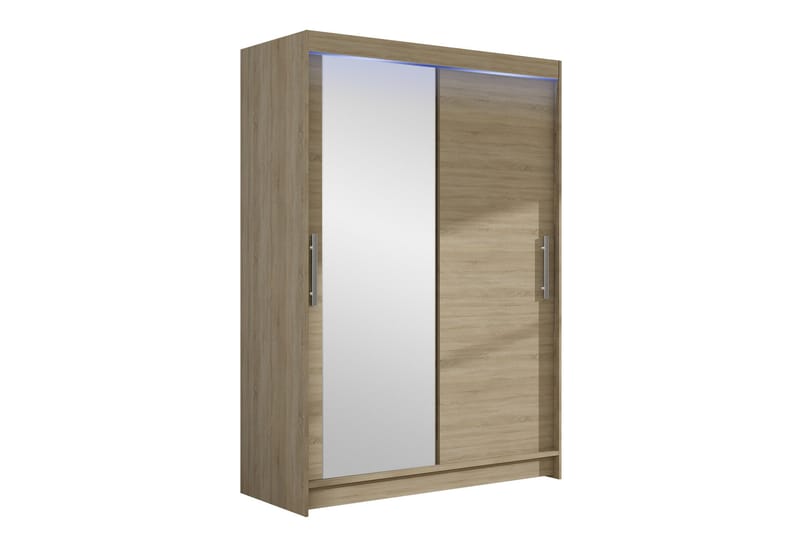 Estella Garderobe med Speil 120x200 cm - Beige - Oppbevaring - Klesoppbevaring - Garderober & garderobesystem