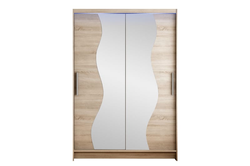 Estella Garderobe med Speil 120x200 cm - Beige - Oppbevaring - Klesoppbevaring - Garderober & garderobesystem