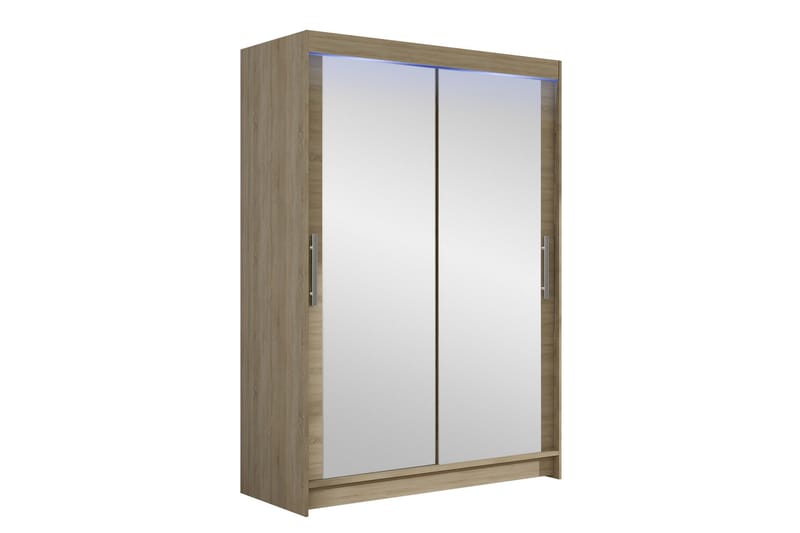 Estella Garderobe med Speil 120x200 cm - Beige - Oppbevaring - Klesoppbevaring - Garderober & garderobesystem