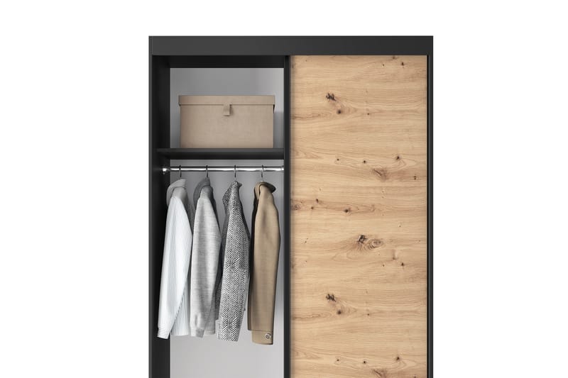 Esville Garderobe 120x220 cm - Brun - Oppbevaring - Klesoppbevaring - Garderober & garderobesystem