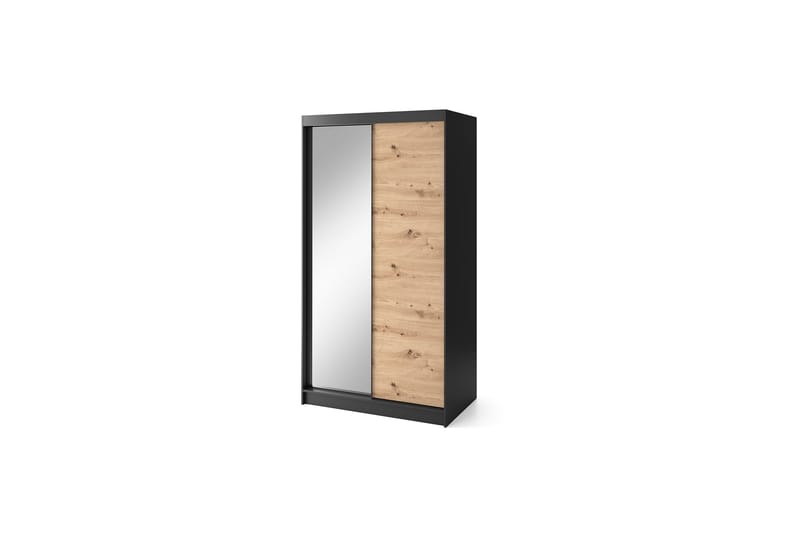 Esville Garderobe med Speil 120x220 cm - Brun - Oppbevaring - Klesoppbevaring - Garderober & garderobesystem