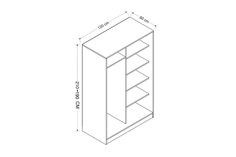 Fruitland Garderobe 120 cm - Antrasitt - Oppbevaring - Klesoppbevaring - Garderober & garderobesystem