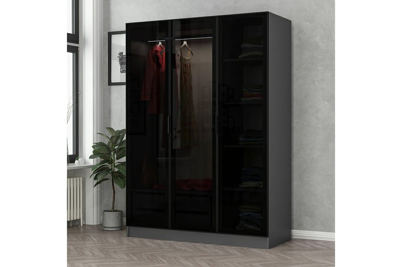 Fruitland Garderobe 135 cm - Antrasitt - Oppbevaring - Klesoppbevaring - Garderober & garderobesystem