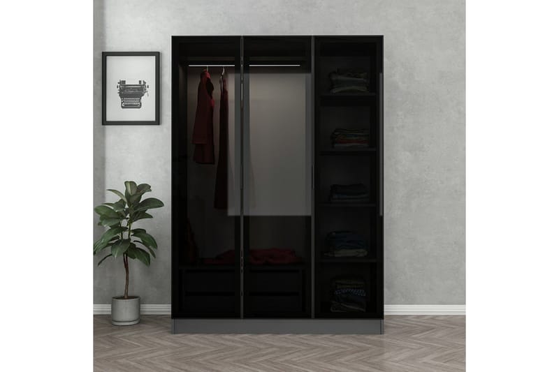 Fruitland Garderobe 135 cm - Antrasitt - Oppbevaring - Klesoppbevaring - Garderober & garderobesystem