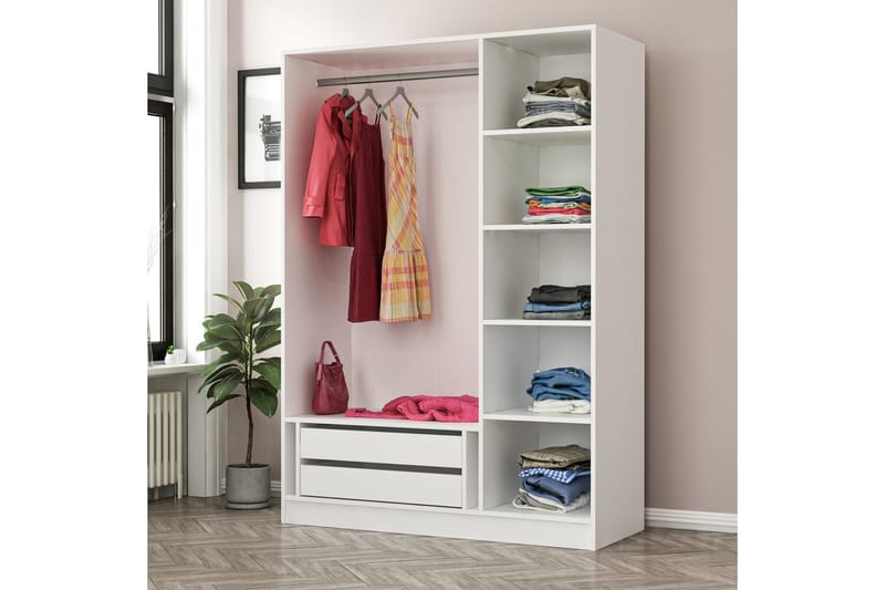 Fruitland Garderobe 135 cm - Beige - Oppbevaring - Klesoppbevaring - Garderober & garderobesystem