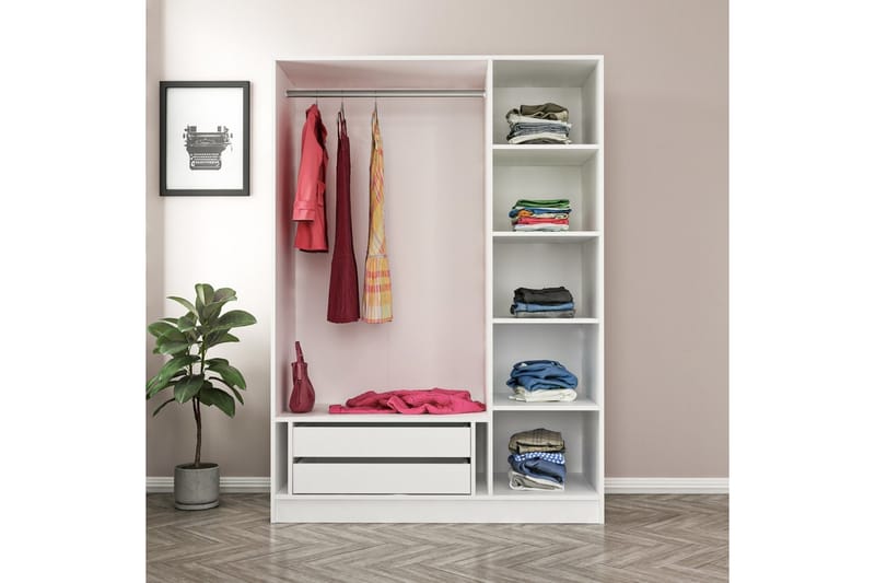 Fruitland Garderobe 135 cm - Beige - Oppbevaring - Klesoppbevaring - Garderober & garderobesystem