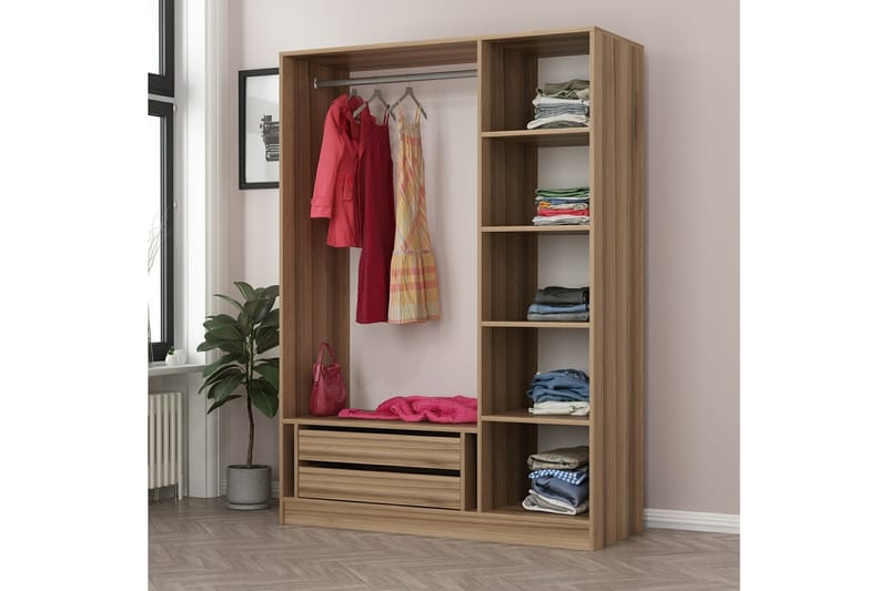 Fruitland Garderobe 135 cm - Brun - Oppbevaring - Klesoppbevaring - Garderober & garderobesystem