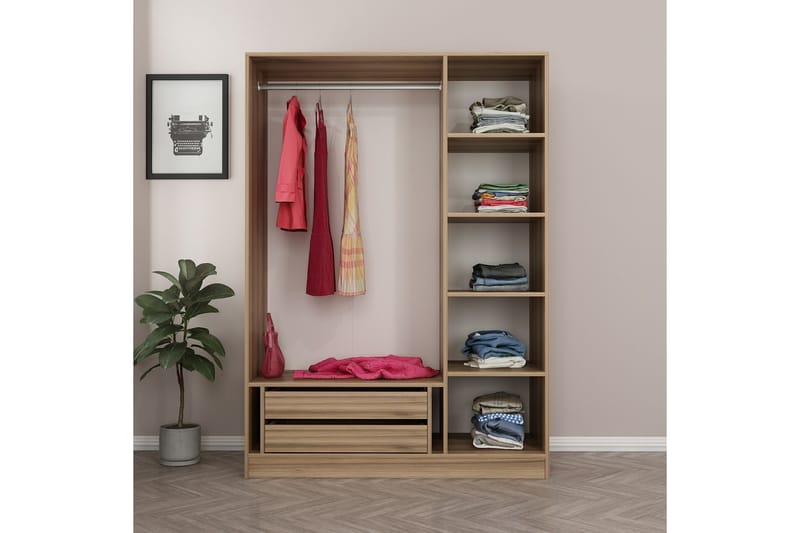 Fruitland Garderobe 135 cm - Brun - Oppbevaring - Klesoppbevaring - Garderober & garderobesystem