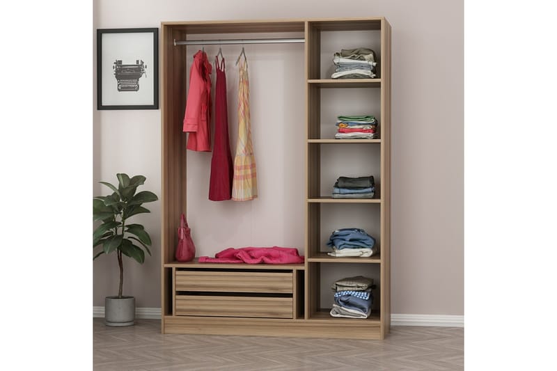 Fruitland Garderobe 135 cm - Brun - Oppbevaring - Klesoppbevaring - Garderober & garderobesystem