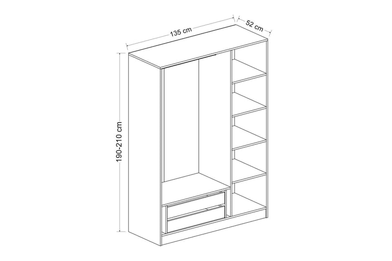 Fruitland Garderobe 135 cm - Brun - Oppbevaring - Klesoppbevaring - Garderober & garderobesystem