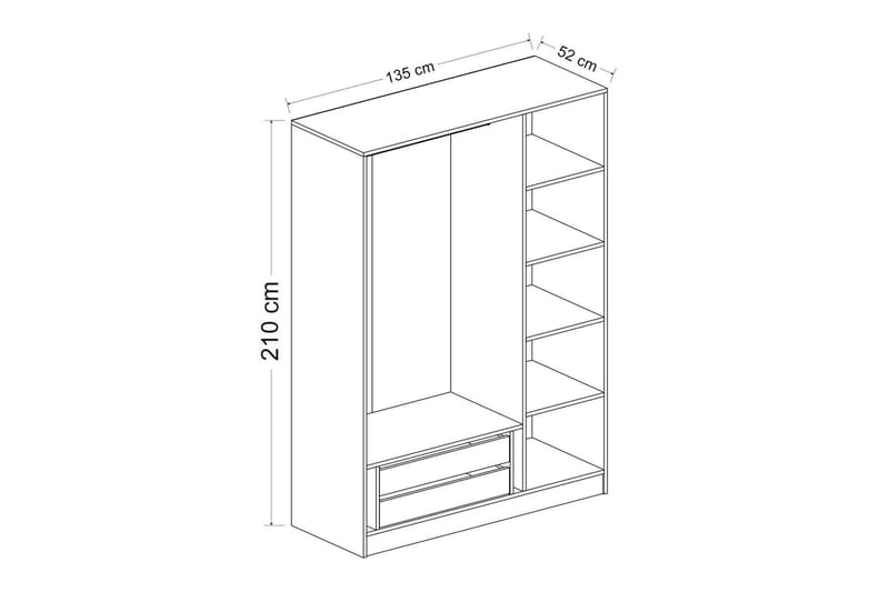 Fruitland Garderobe 135 cm - Brun - Oppbevaring - Klesoppbevaring - Garderober & garderobesystem