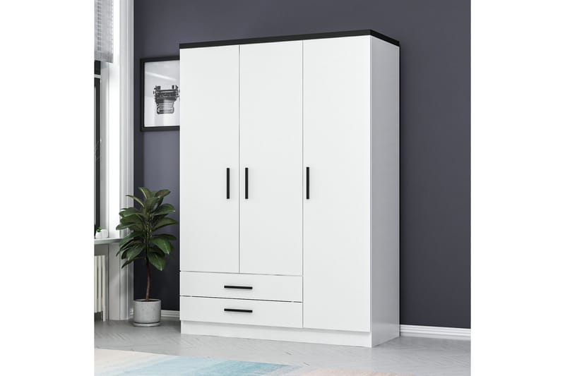 Fruitland Garderobe 135 cm - Hvit - Oppbevaring - Klesoppbevaring - Garderober & garderobesystem