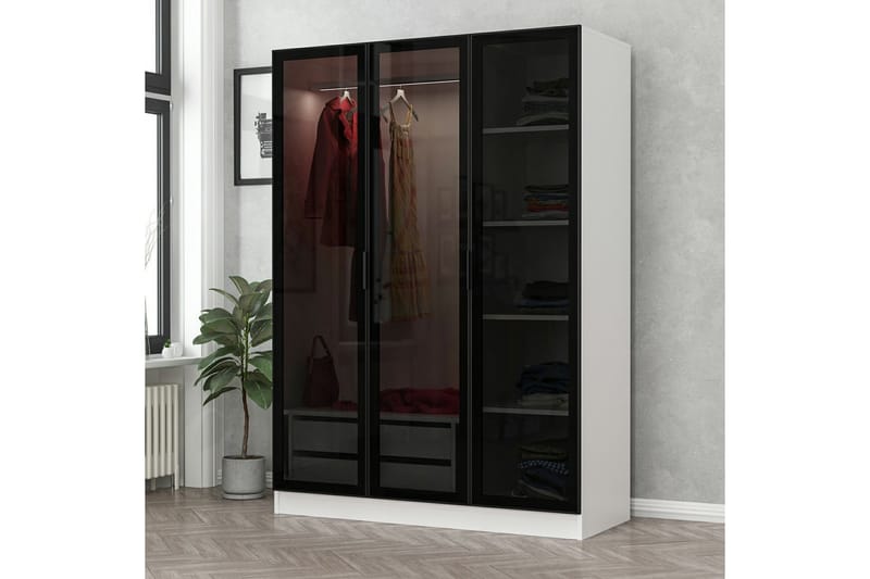 Fruitland Garderobe 135 cm - Svart/Hvit - Oppbevaring - Klesoppbevaring - Garderober & garderobesystem