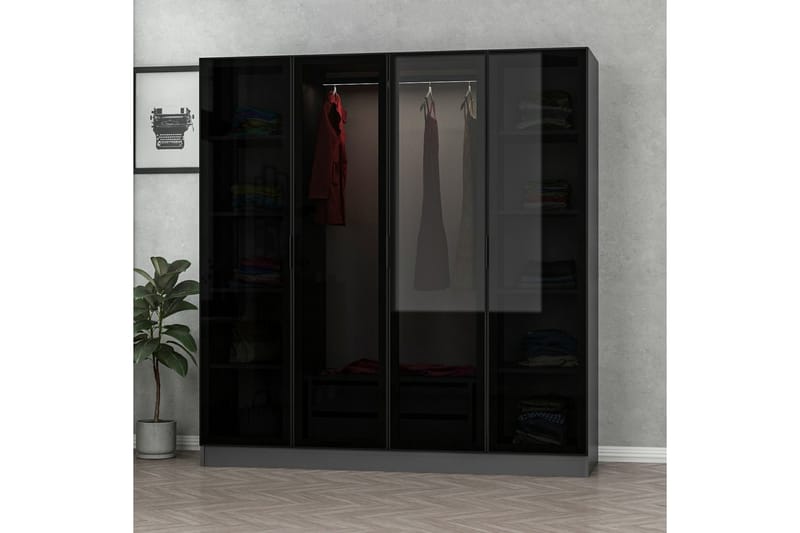 Fruitland Garderobe 180 cm - Antrasitt - Oppbevaring - Klesoppbevaring - Garderober & garderobesystem