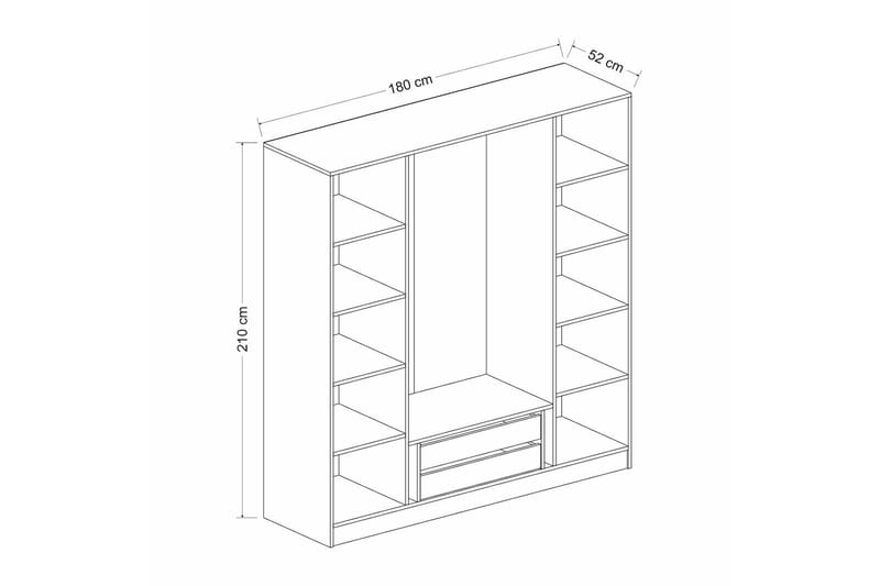 Fruitland Garderobe 180 cm - Antrasitt - Oppbevaring - Klesoppbevaring - Garderober & garderobesystem