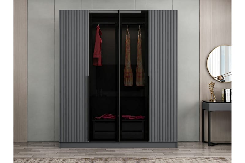 Fruitland Garderobe 180 cm - Antrasitt - Oppbevaring - Klesoppbevaring - Garderober & garderobesystem