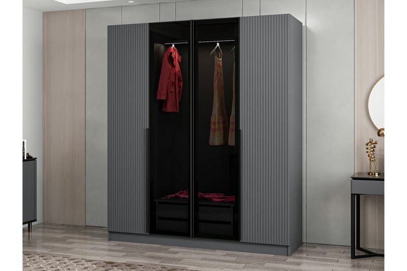 Fruitland Garderobe 180 cm - Antrasitt - Oppbevaring - Klesoppbevaring - Garderober & garderobesystem