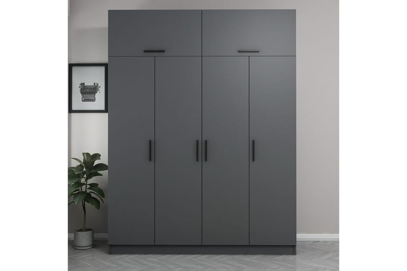 Fruitland Garderobe 180 cm - Antrasitt - Oppbevaring - Klesoppbevaring - Garderober & garderobesystem