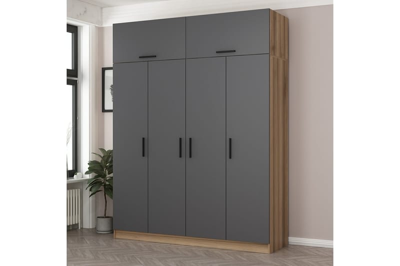 Fruitland Garderobe 180 cm - Antrasitt - Oppbevaring - Klesoppbevaring - Garderober & garderobesystem