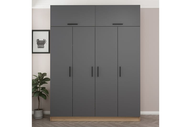 Fruitland Garderobe 180 cm - Antrasitt - Oppbevaring - Klesoppbevaring - Garderober & garderobesystem