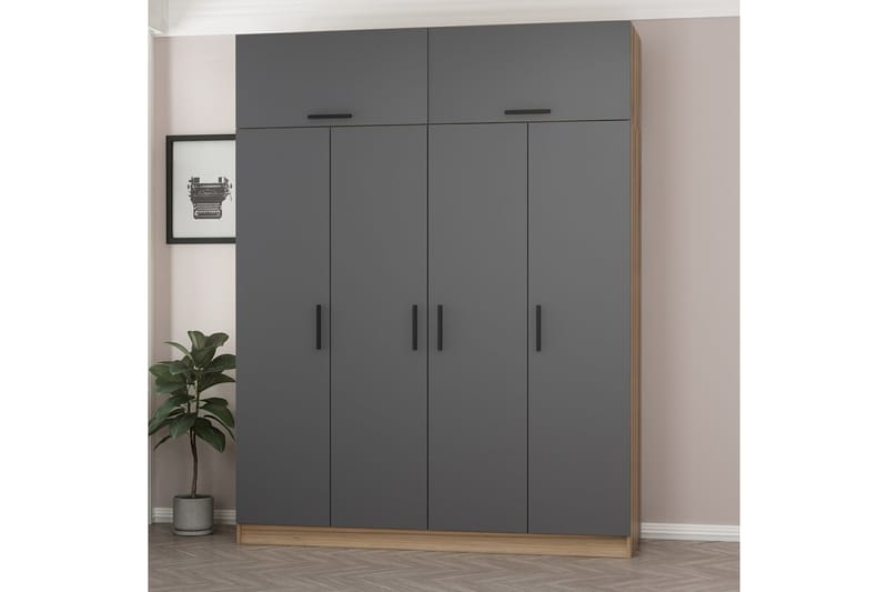 Fruitland Garderobe 180 cm - Antrasitt - Oppbevaring - Klesoppbevaring - Garderober & garderobesystem