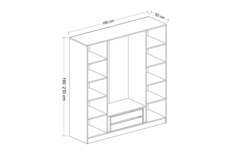 Fruitland Garderobe 180 cm - Brun - Oppbevaring - Klesoppbevaring - Garderober & garderobesystem