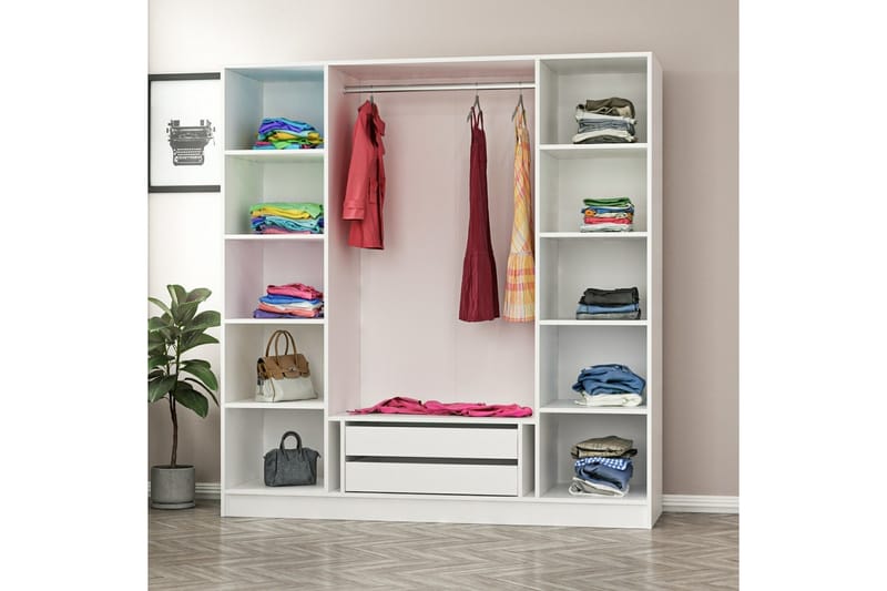 Fruitland Garderobe 180 cm - Brun/Hvit - Oppbevaring - Klesoppbevaring - Garderober & garderobesystem