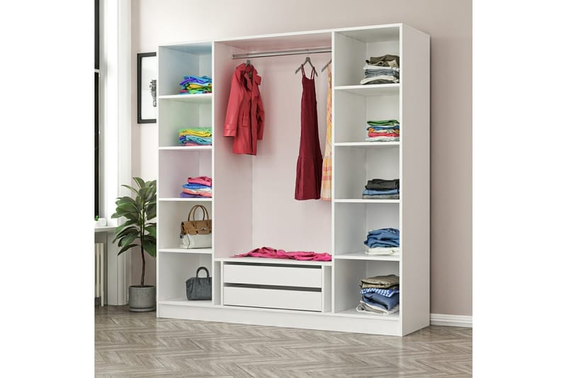 Fruitland Garderobe 180 cm - Brun/Hvit - Oppbevaring - Klesoppbevaring - Garderober & garderobesystem