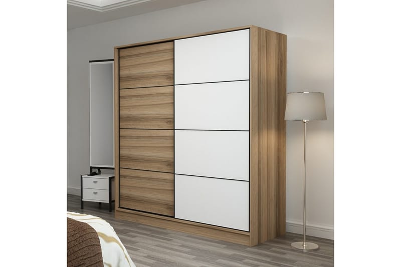 Fruitland Garderobe 180 cm - Brun/Hvit/Eik - Oppbevaring - Klesoppbevaring - Garderober & garderobesystem