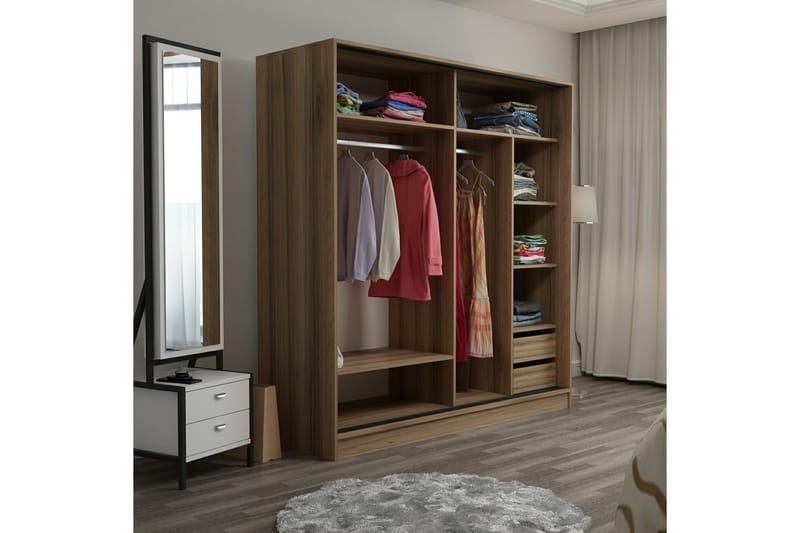 Fruitland Garderobe 180 cm - Brun/Svart - Oppbevaring - Klesoppbevaring - Garderober & garderobesystem