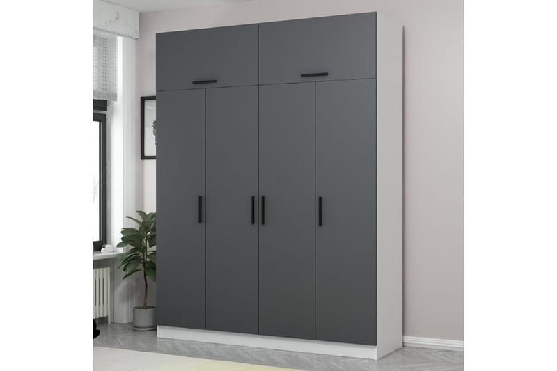 Fruitland Garderobe 180 cm - Grå/Hvit - Oppbevaring - Klesoppbevaring - Garderober & garderobesystem