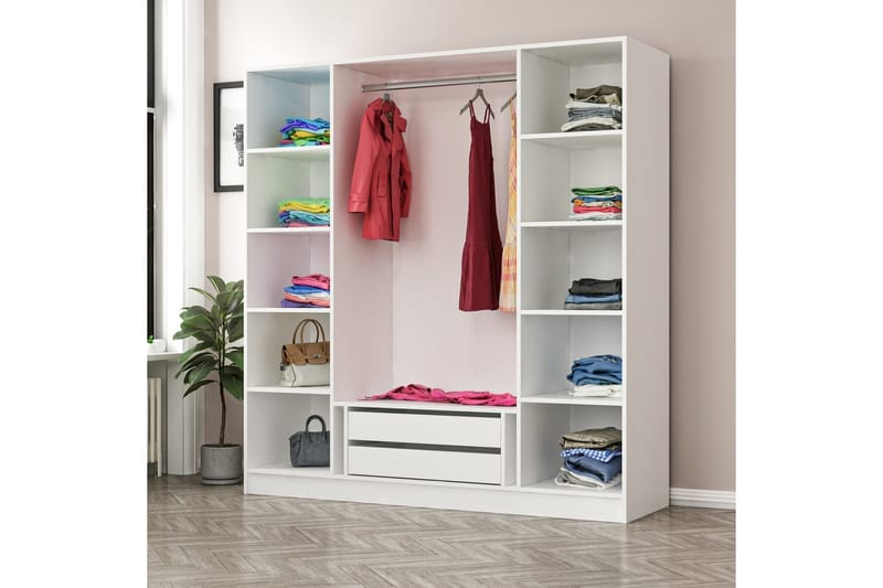 Fruitland Garderobe 180 cm - Hvit - Oppbevaring - Klesoppbevaring - Garderober & garderobesystem