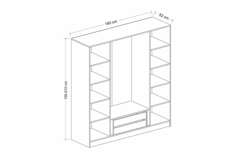 Fruitland Garderobe 180 cm - Hvit - Oppbevaring - Klesoppbevaring - Garderober & garderobesystem