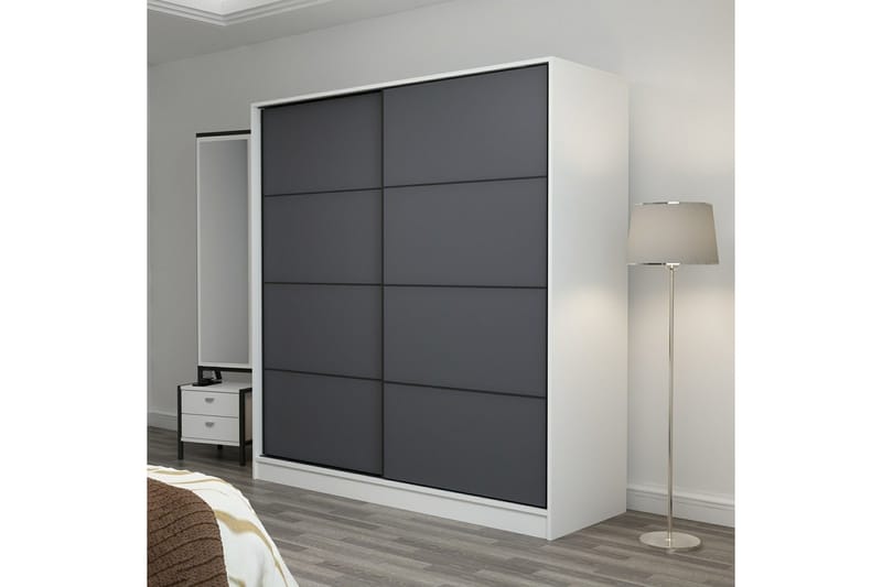 Fruitland Garderobe 220 cm - Antrasitt - Oppbevaring - Klesoppbevaring - Garderober & garderobesystem