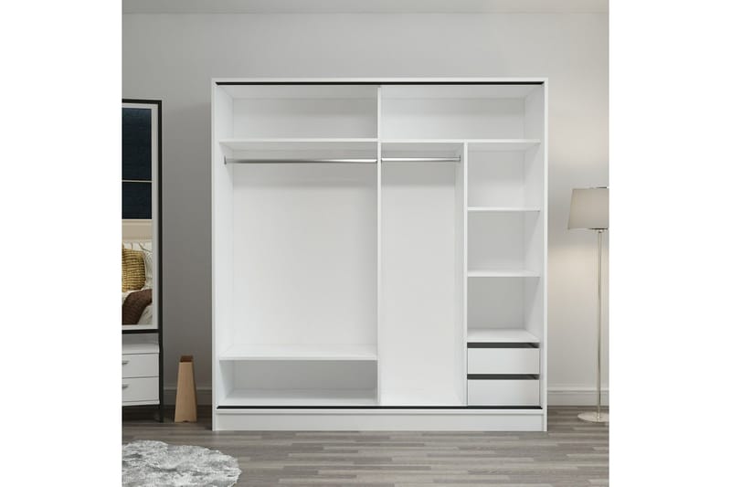 Fruitland Garderobe 220 cm - Antrasitt - Oppbevaring - Klesoppbevaring - Garderober & garderobesystem